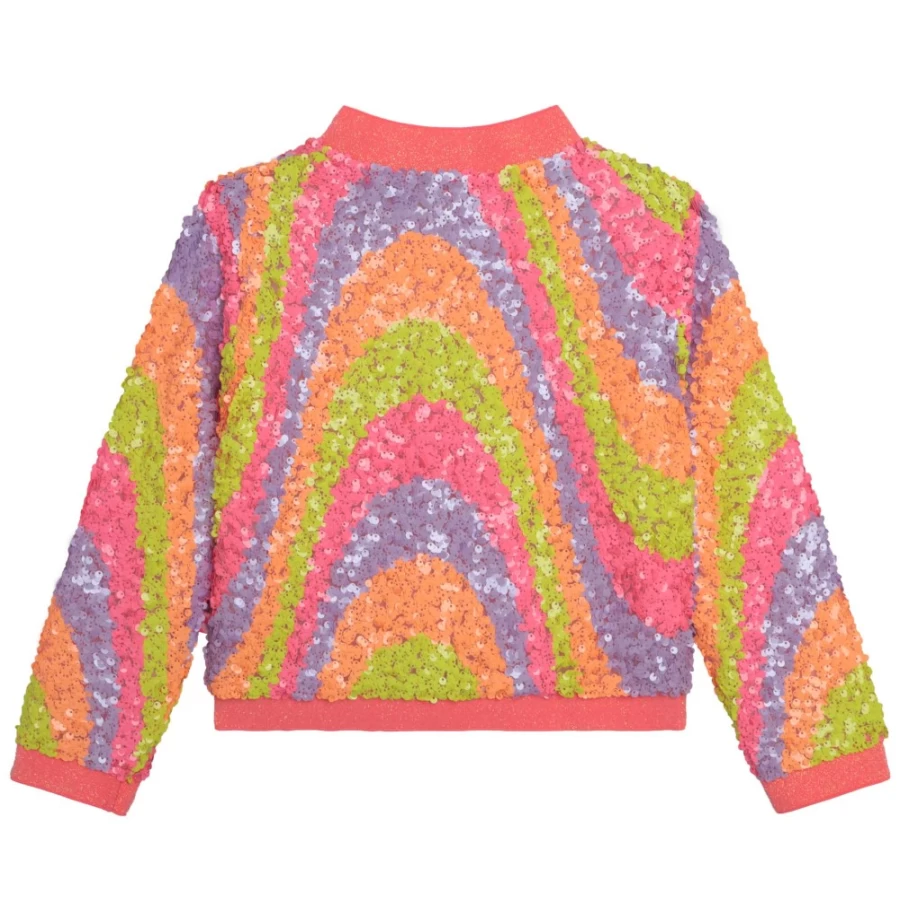 BILLIEBLUSH Pink Sequined Jacket for Girls - Sparkling Party Wear