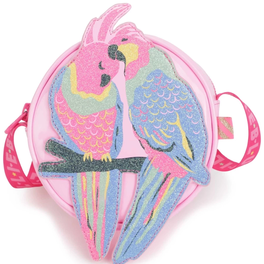 BILLIEBLUSH Pink Round Parrot Handbag for Girls - Stylish & Unique Women's Fashion Accessory