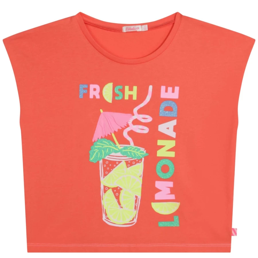 BILLIEBLUSH Girls' Apricot Short-Sleeved T-Shirt for Kids