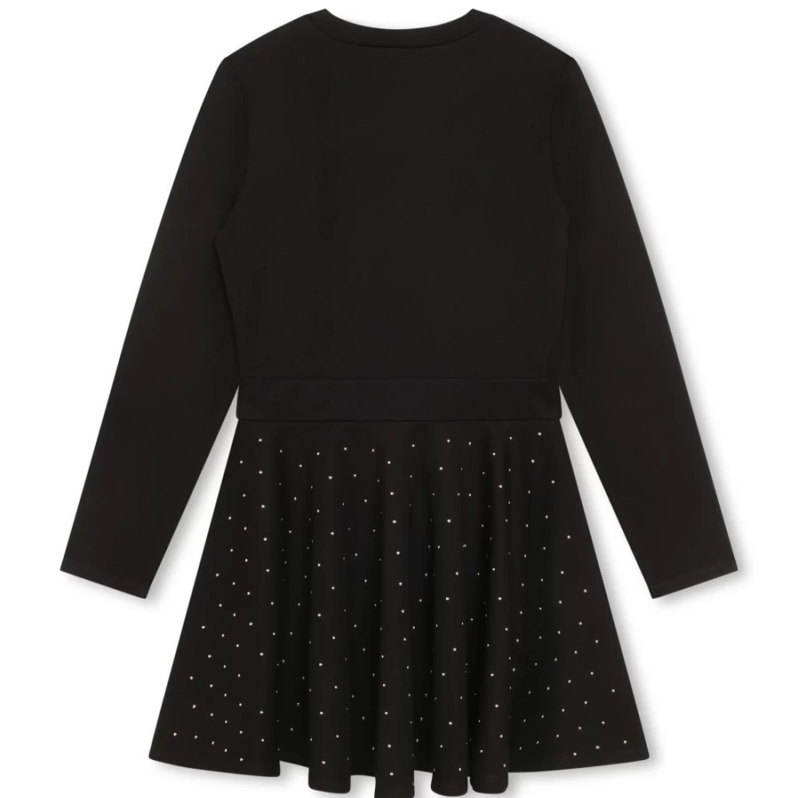 MICHAEL KORS Black Studded Long-Sleeve Dress for Girls