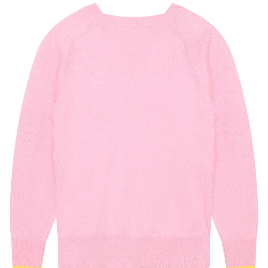 KARL LAGERFELD KIDS Girls' Pink Washed Cotton Cashmere Jumper Sweater