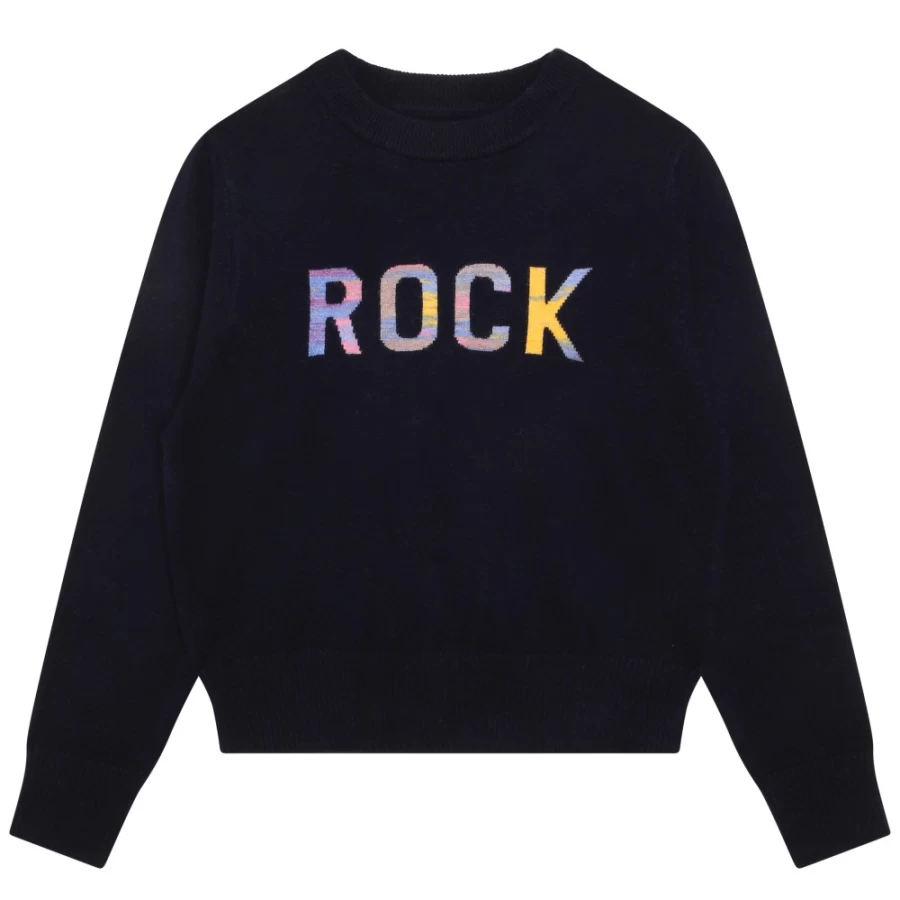 ZADIG & VOLTAIRE Navy Wool Cashmere Jumper for Girls - Soft & Warm Knit Sweater
