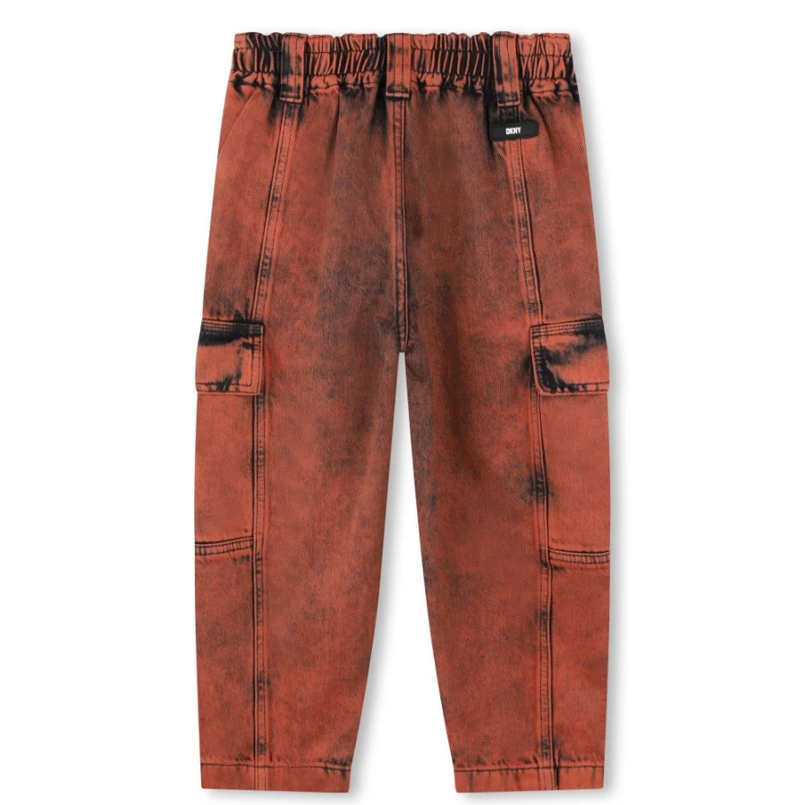 DKNY Girls' Cotton Cargo Jeans - Stylish & Comfortable Pants for Kids