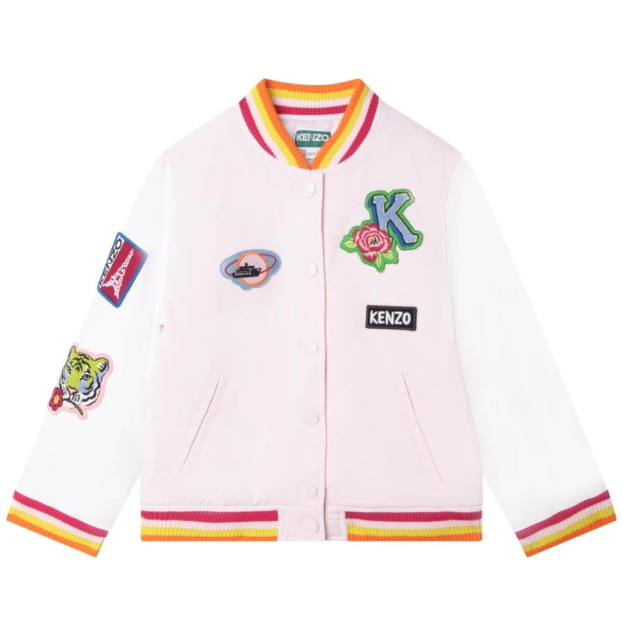 KENZO KIDS Girls Pale Pink Jacket for Stylish Comfort