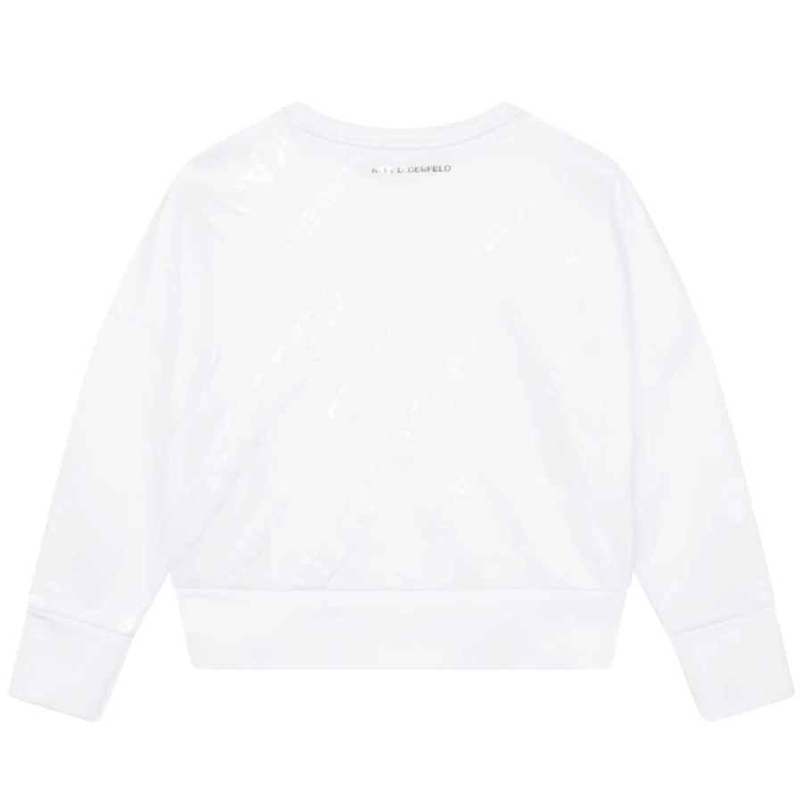 KARL LAGERFELD KIDS Girls White Printed Sweatshirt