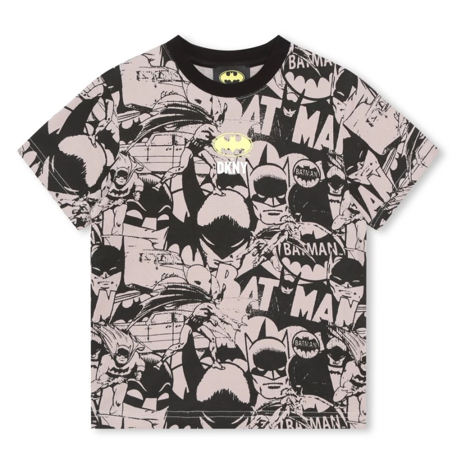DKNY Girls' Black Short-Sleeved T-Shirt for Casual Wear