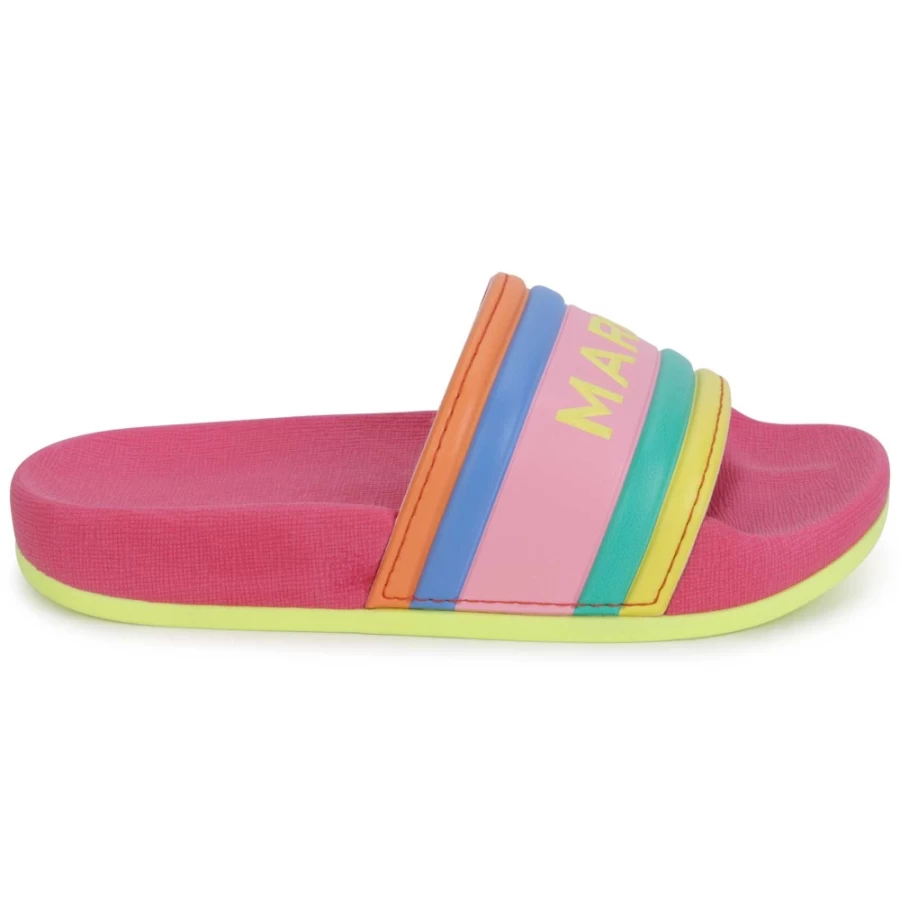 MARC JACOBS Fuschia Plastic Sliders for Girls | Comfortable & Stylish Sandals