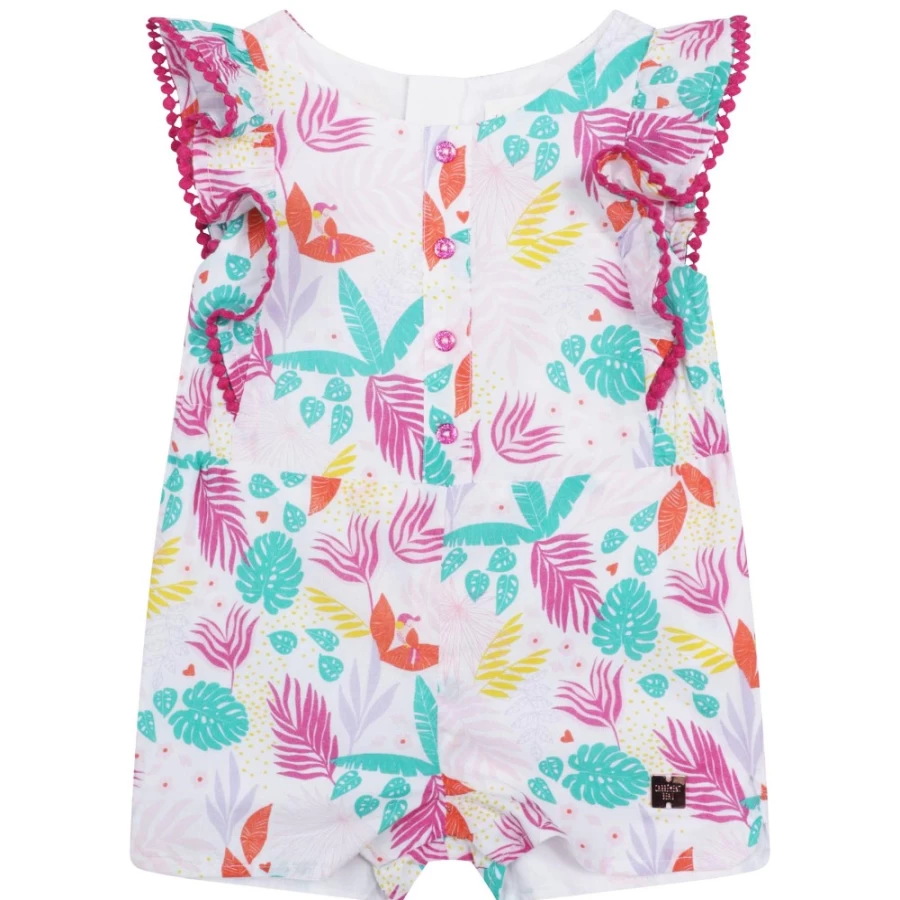 CARREMENT BEAU White Sleeveless Playsuit for Girls - Stylish Summer Romper