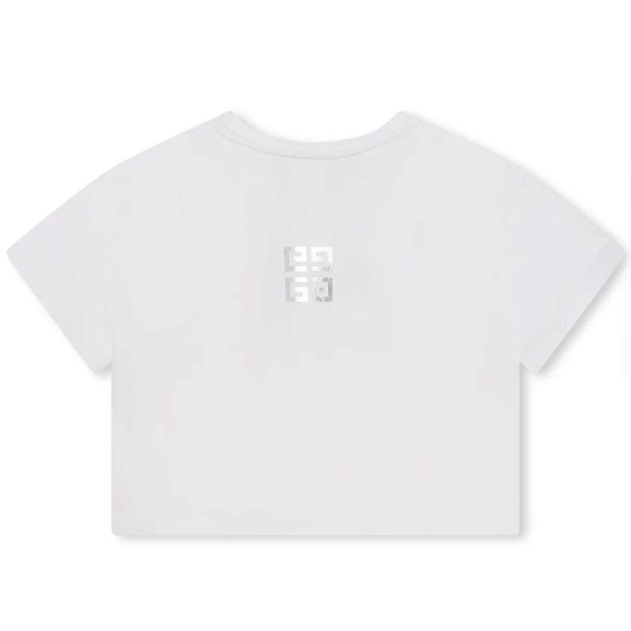 Givenchy White Cotton Pleated T-Shirt for Girls