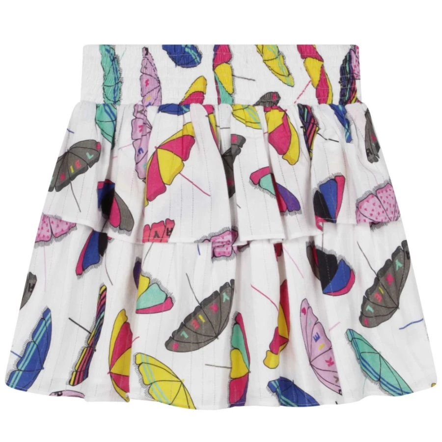 SONIA RYKIEL Girl's Offwhite Frilled Poplin Skirt - Elegant Ruffled Design