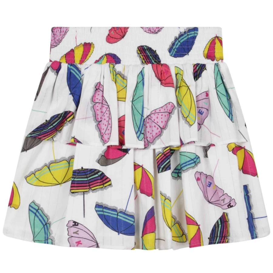 SONIA RYKIEL Girl's Offwhite Frilled Poplin Skirt - Elegant Ruffled Design