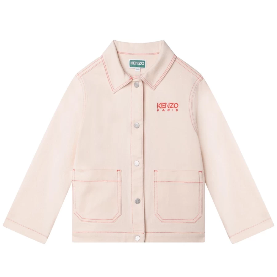 KENZO KIDS Girls Ice Pink Jacket for Kids - Stylish Winter Coat for Girls