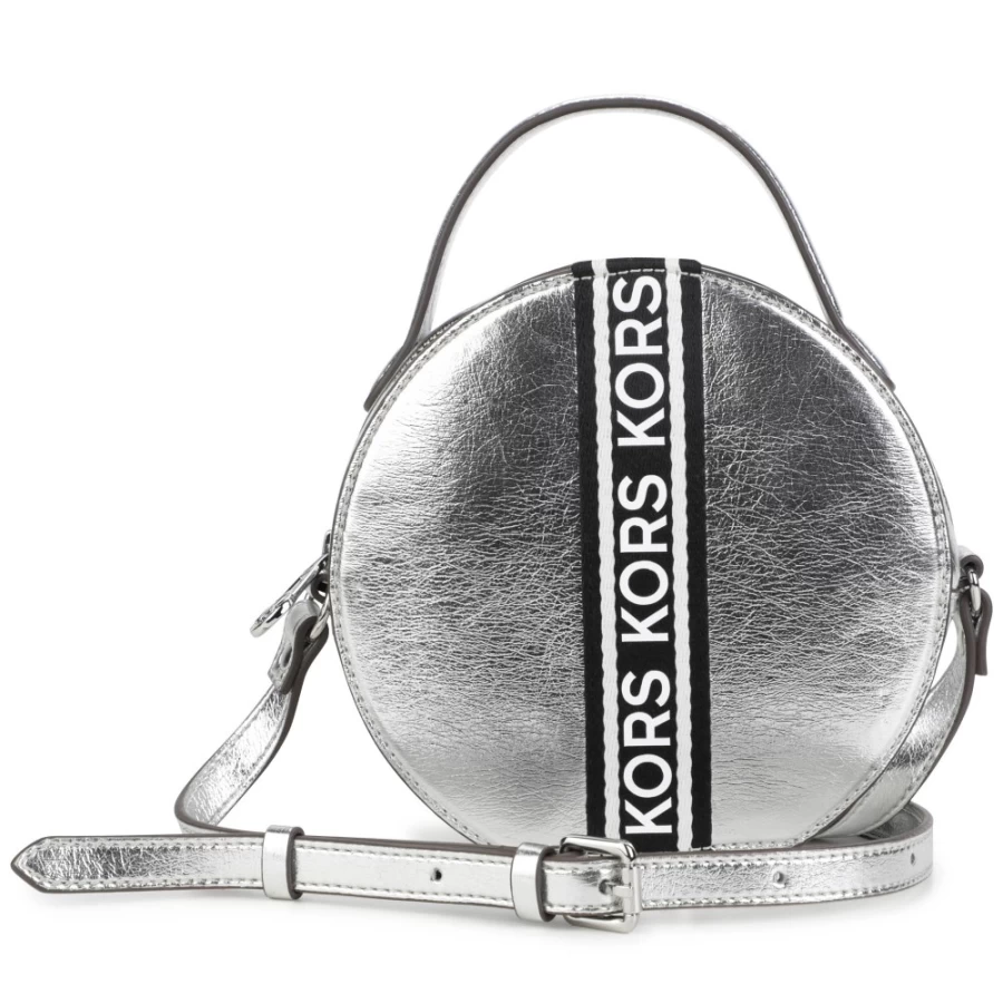 MICHAEL KORS Light Grey Coated Fabric Round Handbag for Girls