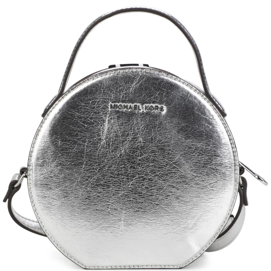 MICHAEL KORS Light Grey Coated Fabric Round Handbag for Girls