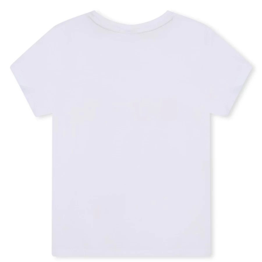 BOSS Girls' White Short-Sleeve Cotton T-Shirt - Classic Casual Tee for Kids