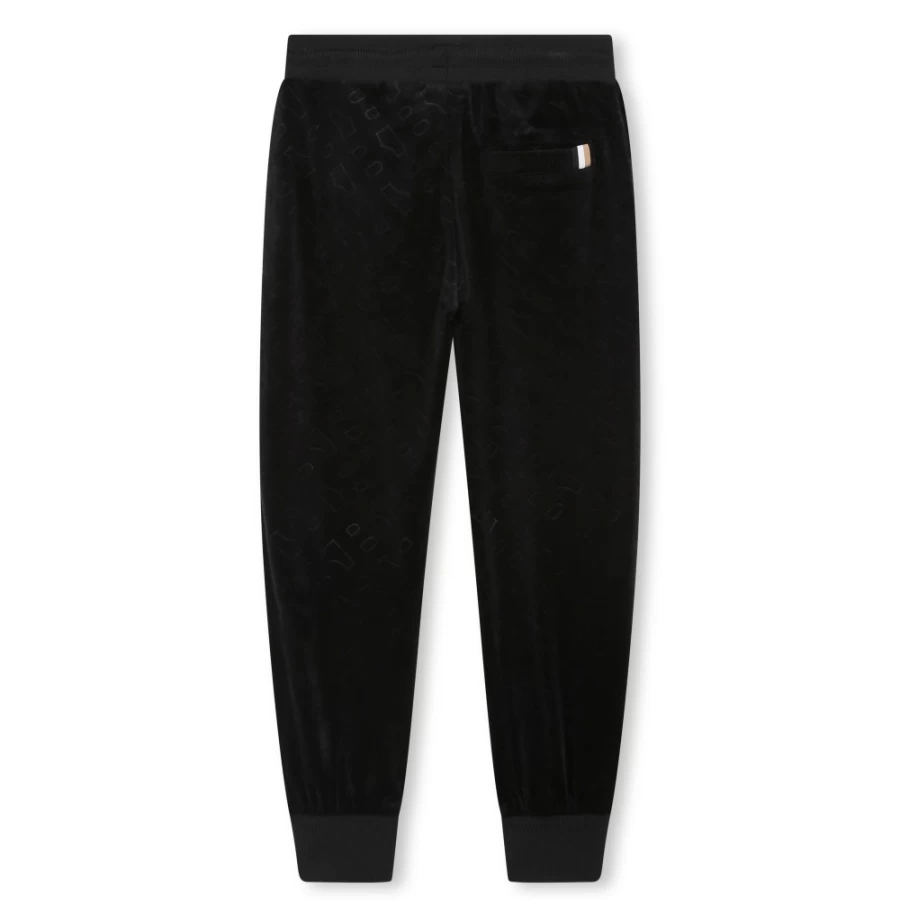 BOSS Girls' Black Velvet Jogging Pants - Comfortable & Stylish Trousers for Active Wear