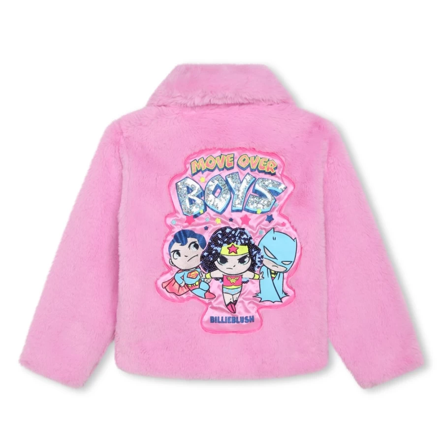 BILLIEBLUSH Pink Fleece Coat for Girls - Soft & Warm Winter Jacket