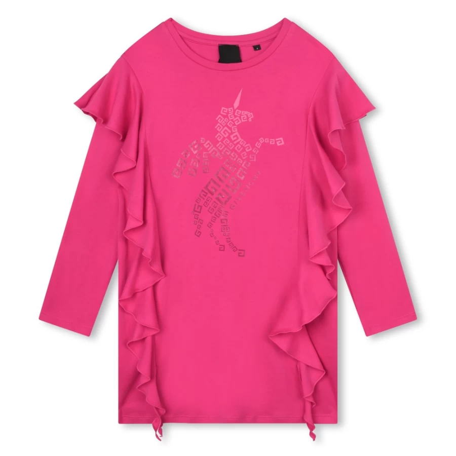 GIVENCHY Girl's Pink Pep'S Straight Printed Cotton Dress