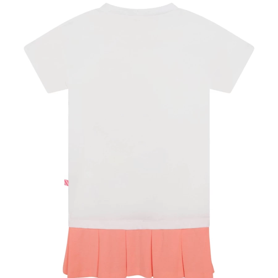 BILLIEBLUSH Girls' White 2-In-1 Cotton Dress - Stylish & Comfortable Outfit