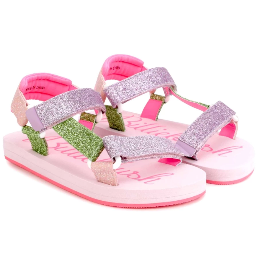 BILLIEBLUSH Girls' Multicoloured Sequin Sandals for Sparkly Comfort