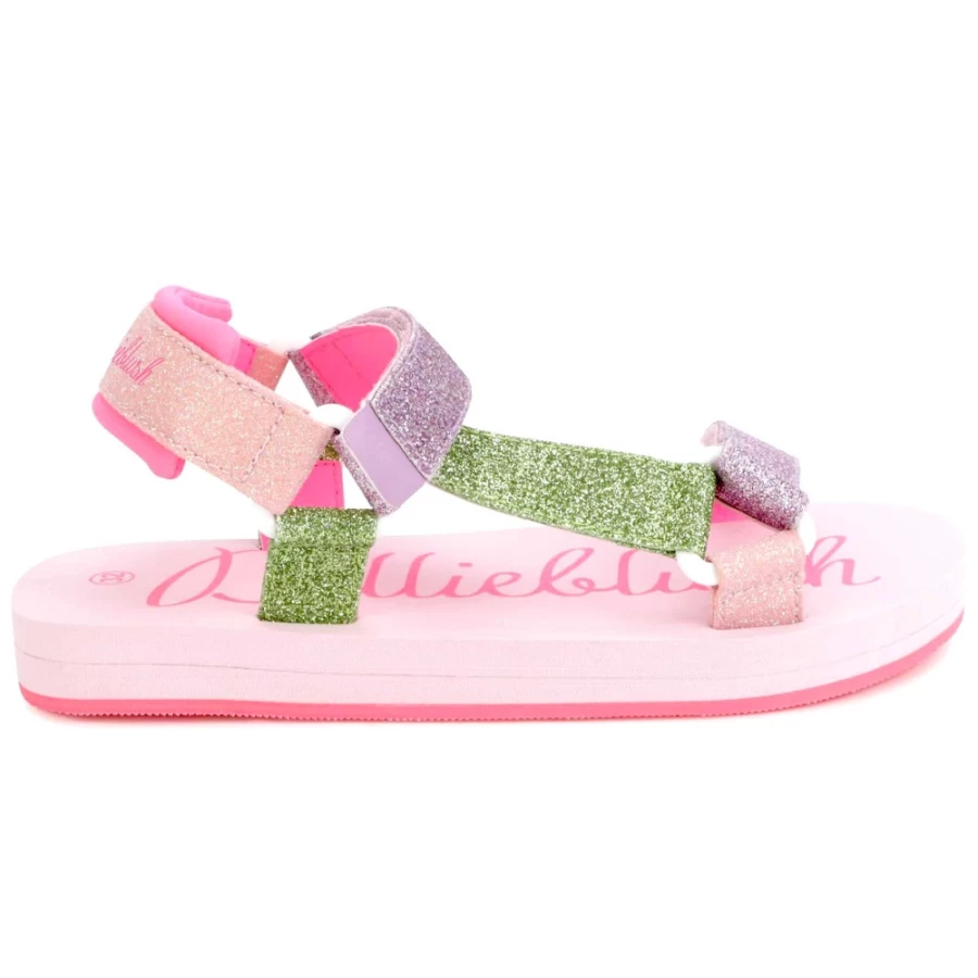BILLIEBLUSH Girls' Multicoloured Sequin Sandals for Sparkly Comfort