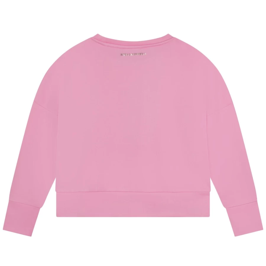 KARL LAGERFELD KIDS Girls Pink Sweatshirt With Print - Cute & Stylish Hoodie for Girls