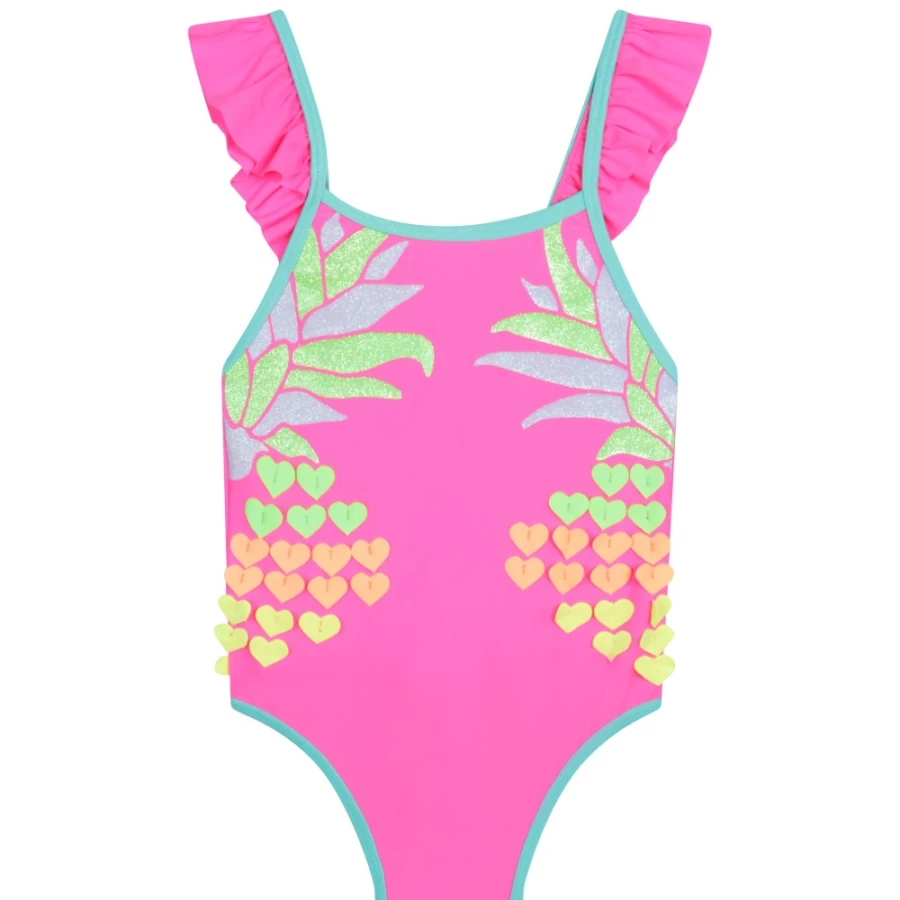 BILLIEBLUSH Pink Low Back Bathing Suit for Girls