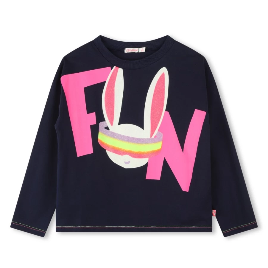 BILLIEBLUSH Girls Navy Long Sleeve T-Shirt for Comfort and Style
