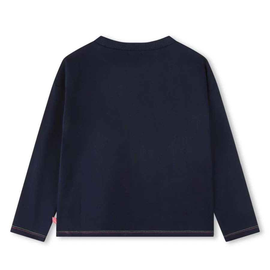 BILLIEBLUSH Girls Navy Long Sleeve T-Shirt for Comfort and Style