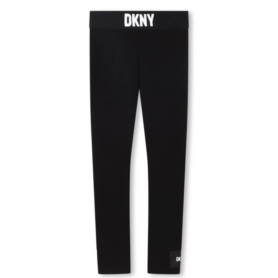 DKNY Girls' Black Plain Cotton Leggings for Comfort & Style