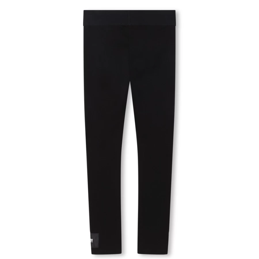DKNY Girls' Black Plain Cotton Leggings for Comfort & Style