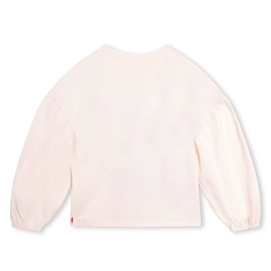 BILLIEBLUSH Girls Ivory Long-Sleeved T-Shirt for Kids - Soft Cotton Top