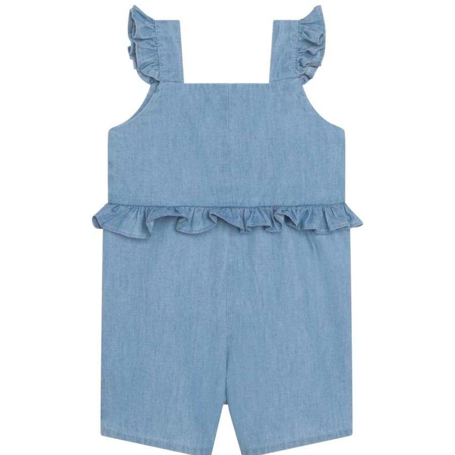 CARREMENT BEAU Denim Blue Playsuit With Straps for Girls