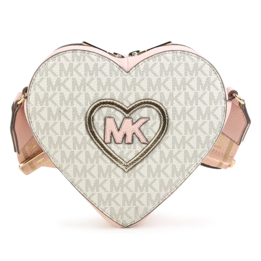 MICHAEL KORS Salmon Heart-Shaped Handbag for Girls - Romantic Crossbody Purse
