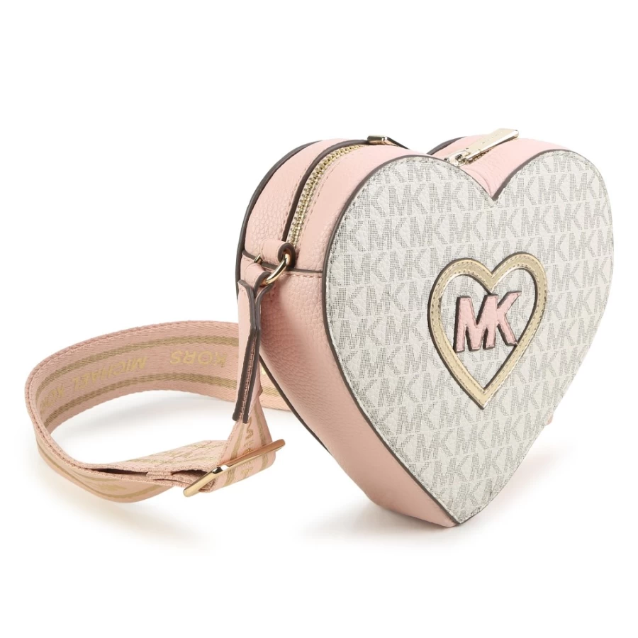 MICHAEL KORS Salmon Heart-Shaped Handbag for Girls - Romantic Crossbody Purse