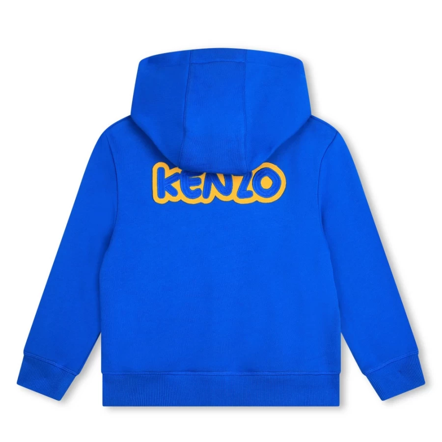 KENZO KIDS Blue Hooded Jogging Cardigan for Girls - Stylish & Comfortable