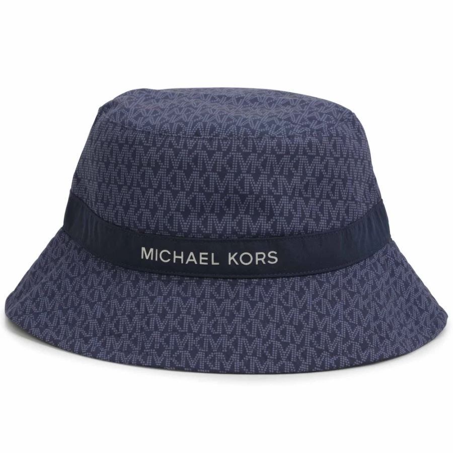 MICHAEL KORS Navy Printed Bucket Hat for Girls