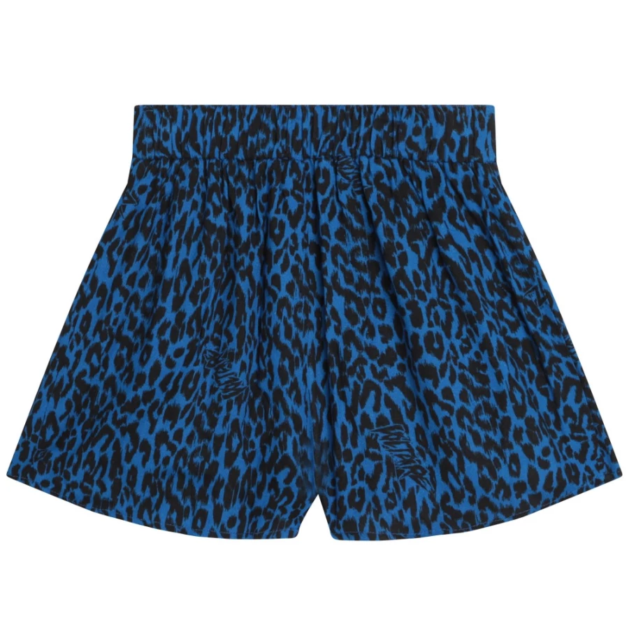 ZADIG & VOLTAIRE Girls' Electric Blue Leopard-Print Crepe Shorts