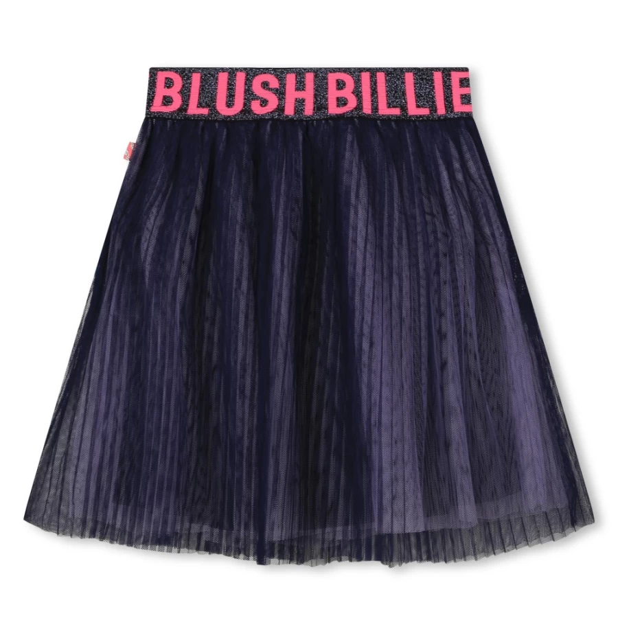 BILLIEBLUSH Navy Pleated Sequinned Tulle Skirt for Girls