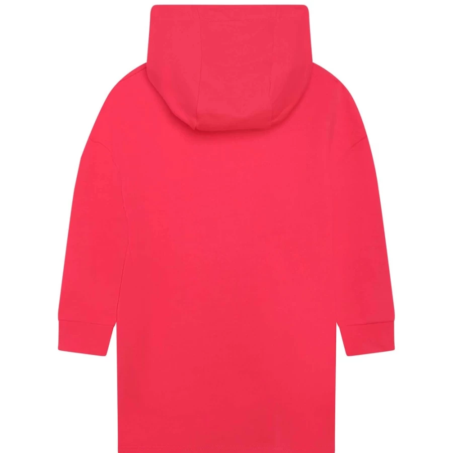 MICHAEL KORS Girls' Fuschia Hooded Fleece Dress - Warm Winter Pullover Dress for Kids