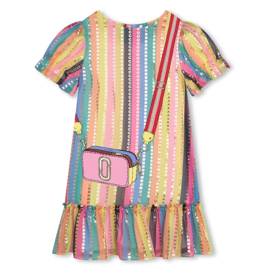 MARC JACOBS Girls Multicoloured Striped Party Dress for Special Occasions