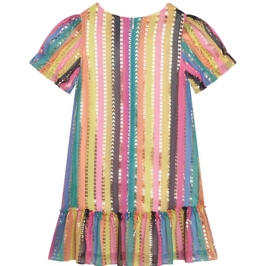 MARC JACOBS Girls Multicoloured Striped Party Dress for Special Occasions