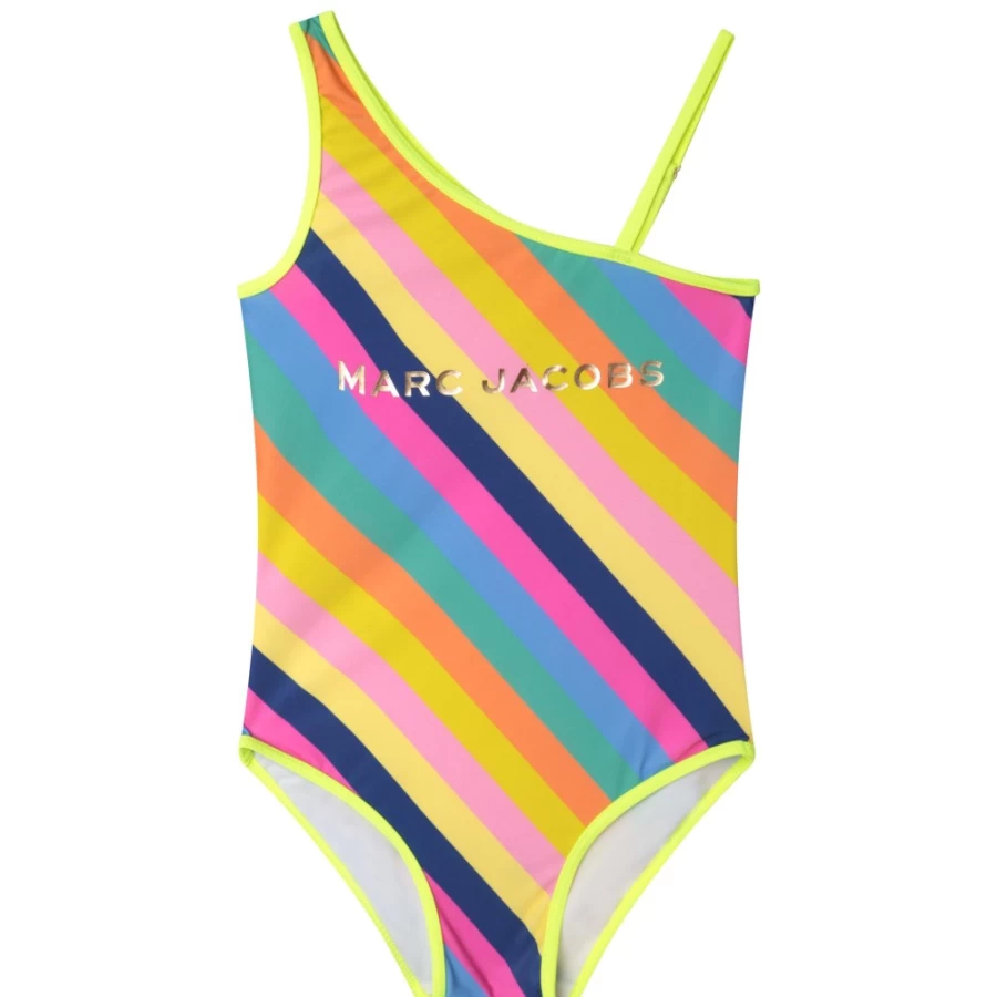 MARC JACOBS Girls' Multicolored Striped One-Piece Bathing Suit for Swimwear