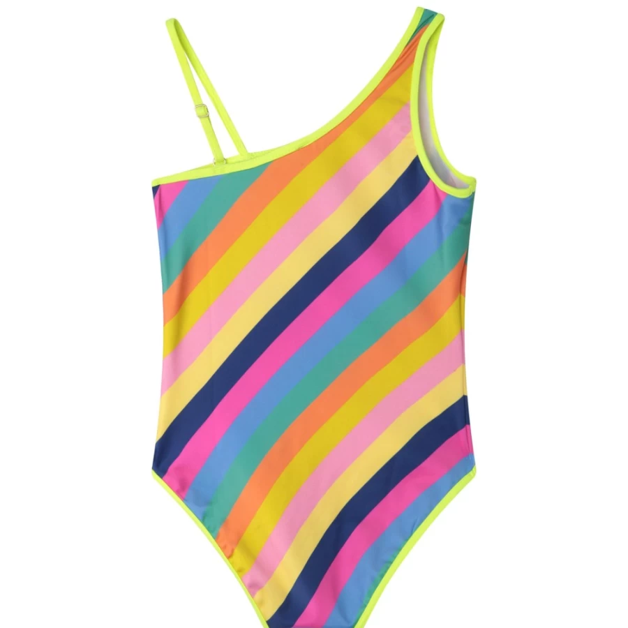 MARC JACOBS Girls' Multicolored Striped One-Piece Bathing Suit for Swimwear