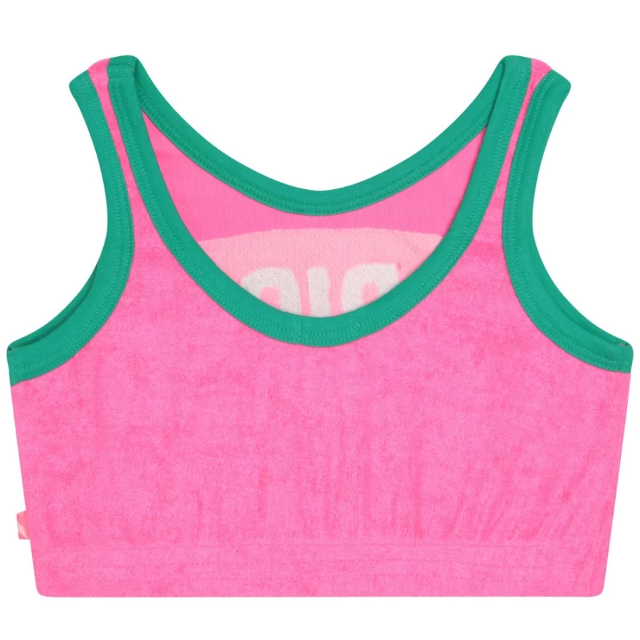 BILLIEBLUSH Pink Towelling Sports Top for Girls - Breathable Workout Shirt