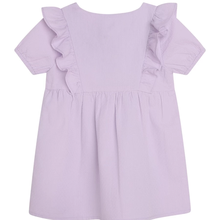 CARREMENT BEAU Lilac Cotton Dress for Girls - Novelty Style