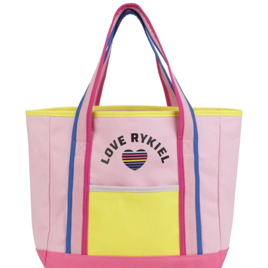 SONIA RYKIEL Pink Washed Pink Tote Bag for Girls with Pocket - Stylish & Functional