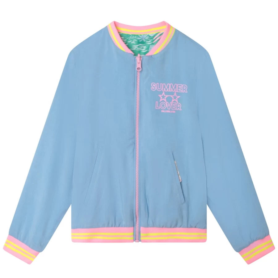 BILLIEBLUSH Reversible Sea-Green Jacket for Girls | Lightweight & Stylish Outerwear