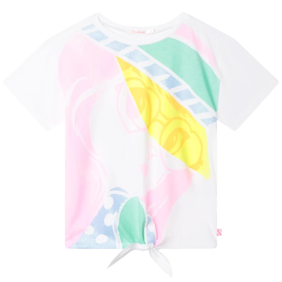 BILLIEBLUSH Girls' White Short-Sleeved T-Shirt for Casual Comfort