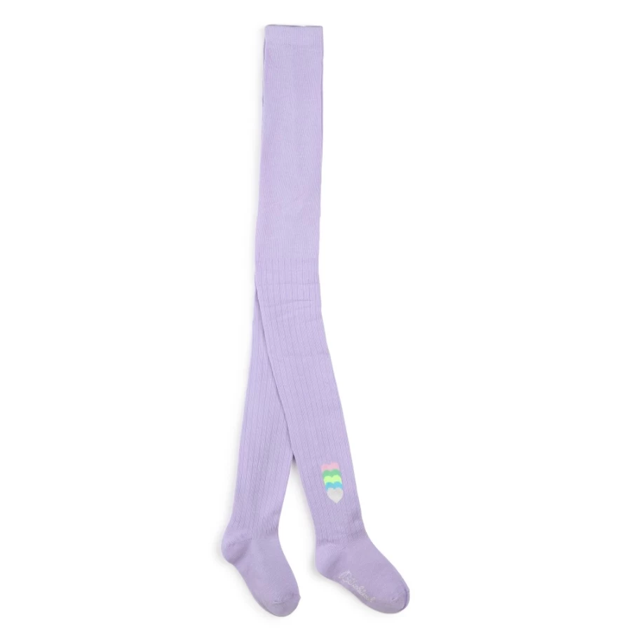 BILLIEBLUSH Lilac Metallic Knitted Tights for Girls - Shiny Fashion Legwear